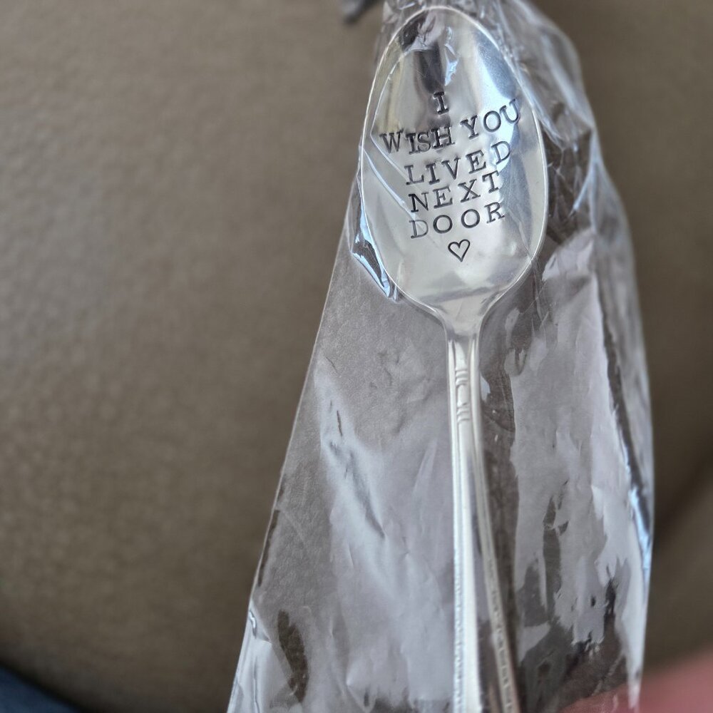 I Wish You Lived Next Door BFF 6 inch Spoon for Long Distance Friends Relatives